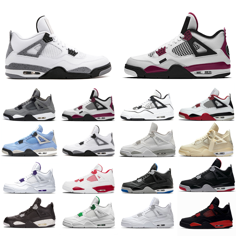 

2021 new basketball shoes 4s man White Oreo Cement University Red Blue Travis Sail Thunder Olivia Kim Black Cat Taupe Haze Pine Green Pure Money Neon purple fashion, Diy