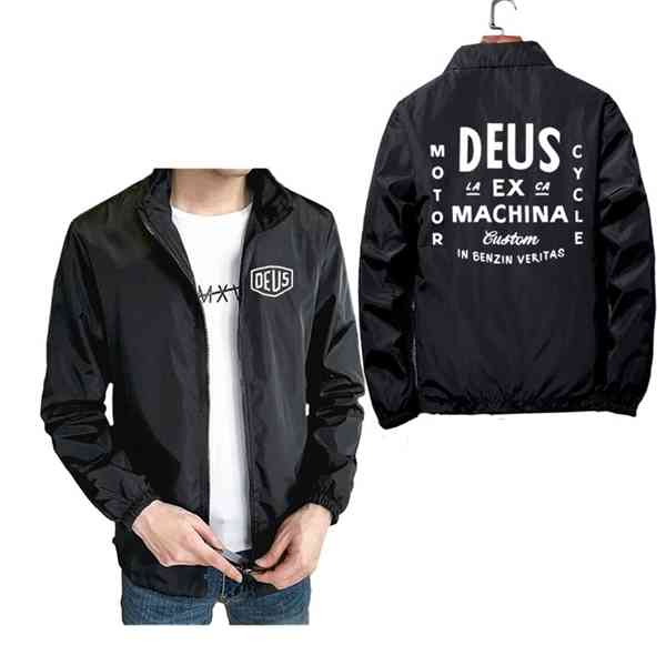 

Deus ex Machina printed 2021 Zipper jackets men winter Windbreaker Coat S-7XL Oversized Harajuku Streetwear, Orange
