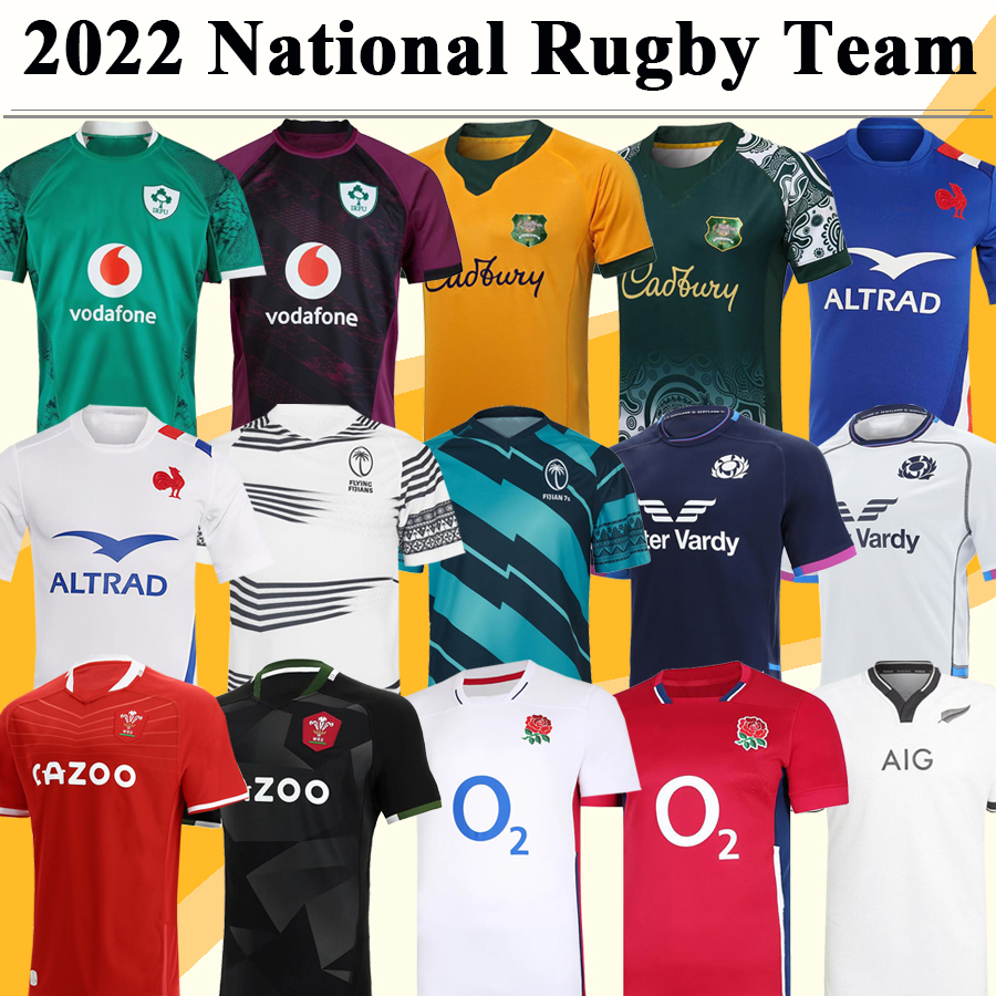 

2022 Ireland Australia France Mens Rugby Tops New Zealand Fiji Scotland Wales England National Team Home Away Shirt Size -5XL, Glq7154 2022 ireland home