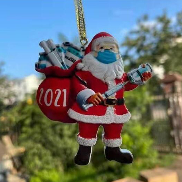 

Anti-epidemic resin snowman Christmas survivor mask Eve gift box party event Red New Year ornaments for the elderly [ Community group purchase], White;pink