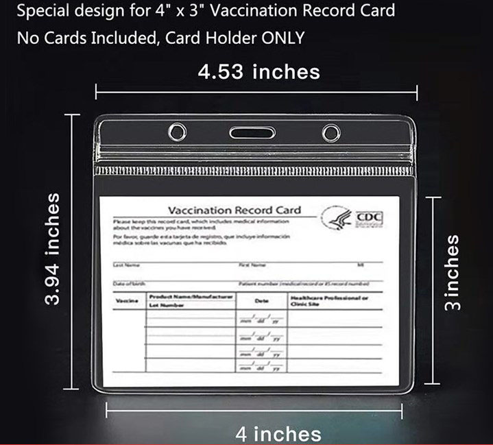 

Fast Express Delivery Small Quantity Vaccination Card Files, Waterproof Reusable CDC Protector PVC Sleeve for Records Card, Immunization Record Holder with Zip