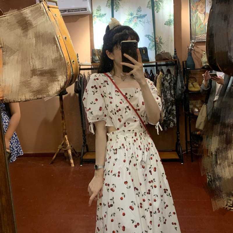 

Summer Lace Elegant Midi Dres Hollow Out Design Beach Floral Sweet Evening Party Korean Kawaii 210604, Floral dress