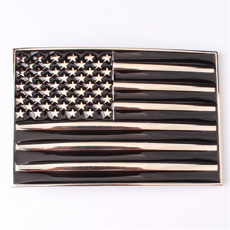 

2021 New Diy for Leather Buckle American Belt Buckel Customize Metal Flag Head Drop Shipping Bzcq, Black
