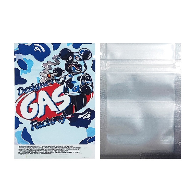 

100pack edible packaging bag 3.5g 420 white runtz dry herb flower plastic Mylar Bags Packing 3.5 smell proof sealed edibles baggies