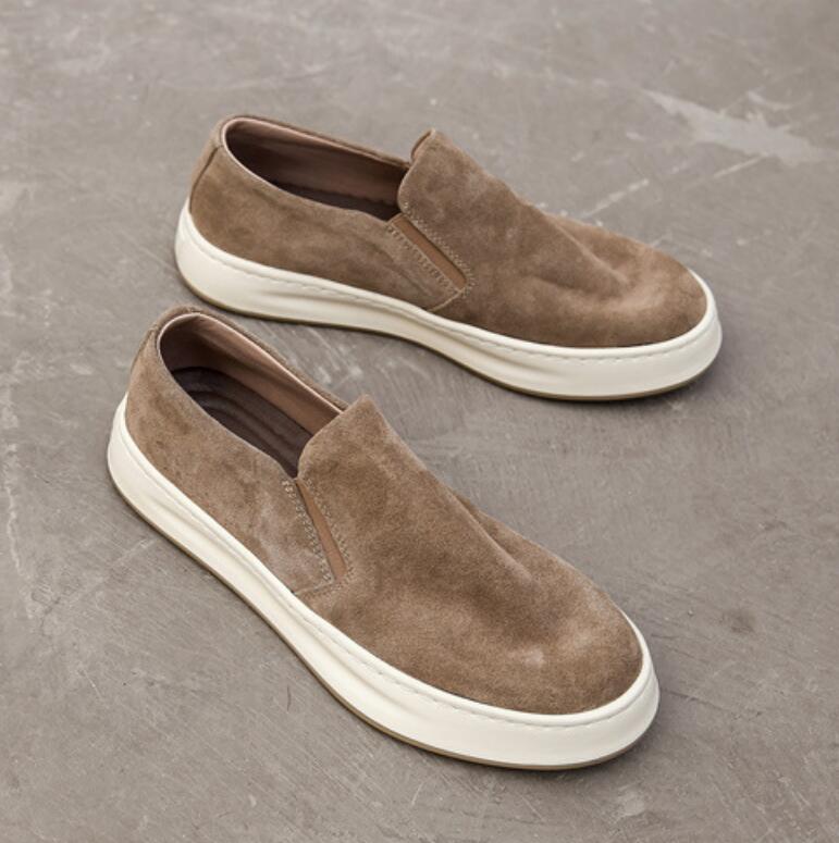 

Luxury men's Dress leather shoes mens anti drape men a foot thick sole turn fur casual set plank shoe Zapatos Hombre A96, Color1