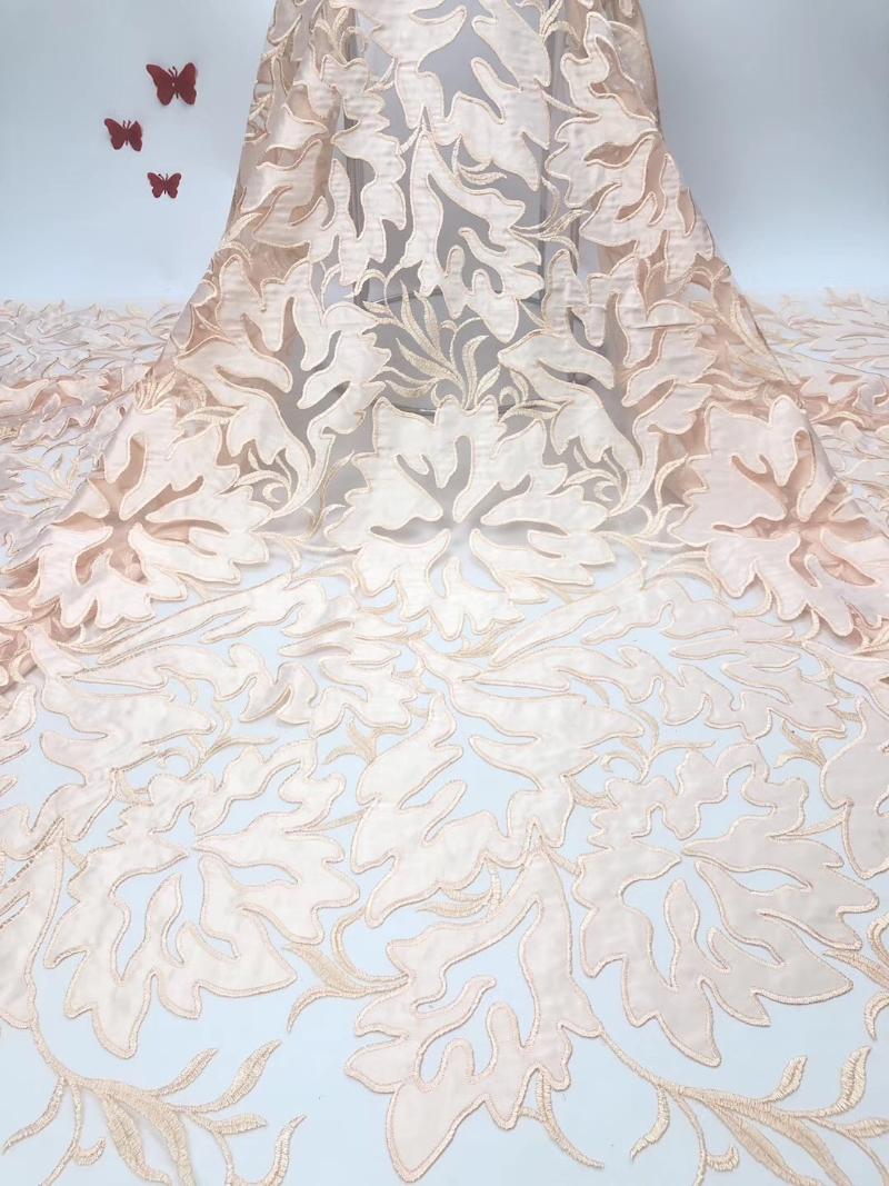 

5 Yards/Lot Wholesale Design Yellow Water Soluble Lace For Sewing Latest High Quality African Guipure Milk Silk Lace Fabric