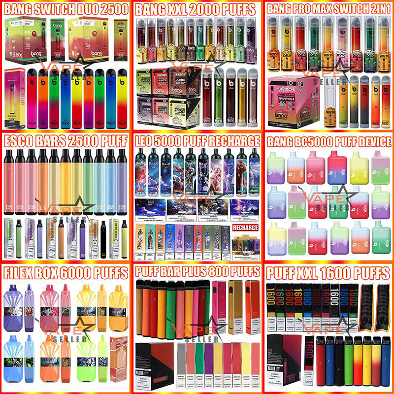 

Disposable Vape Pen E Cigarette Bang XXL BC5000 Puff Bar Plus Esco Bars Tornado Ultra Infinity 800 1600 2000 3300 4500 5000 10000 Puffs Rech