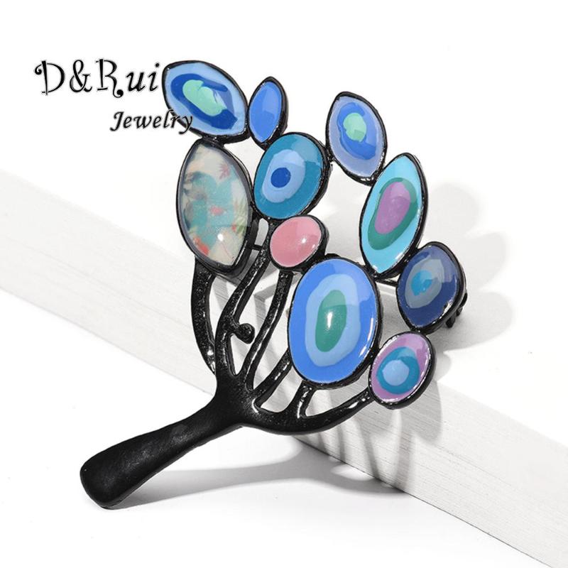 

Pins, Brooches 2022 Enamel Tree Of Life Pins Big Women's Female Metal Plant Brooch Pin For Woman Dresses Women Party Mothers Gifts