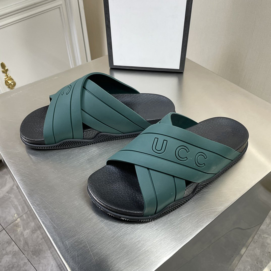 

2021a High quality Luxury fashion designer Sand slippers flat bottom comfortable brand men's casual summer wide soled sandals with box size38-45, As pictuer 5