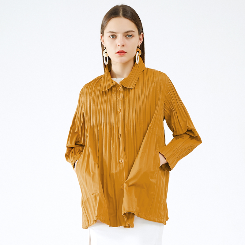 

2021 New Pleated Windbreaker Fall Women Clothing Korean Fashion Loose Orange Plus Size Trench Coat Cropped Jacket B99l, Dark orange