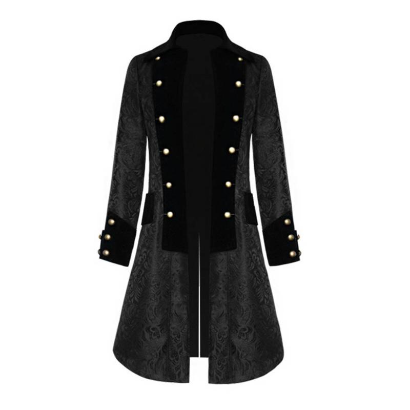 

Men's Jackets KANCOOLD Coat Fashion Steampunk Vintage Tailcoat Jacket Gothic Victorian Frock Uniform Button Costume 917, Black