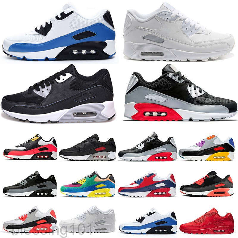 

High Quality Air Cushion 90 Casual Shoes Cheap Black White Red 90 Men Women Sneakers Classic Air90 Trainer Outdoor Sports Shoe BT1TAnitaMui, Color 01
