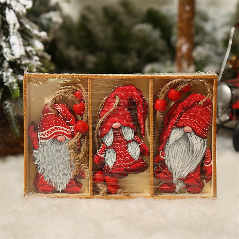 

Christmas Decorations Year Gift Tree Gnomes Wooden Pendants Ornaments For Home Noel Deco