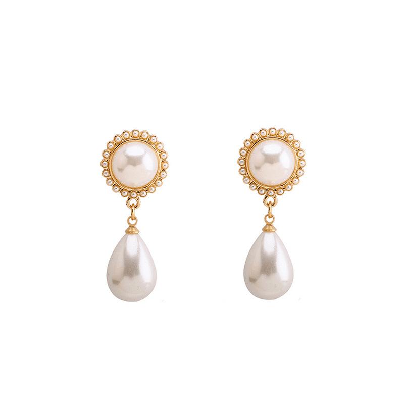 

Dangle & Chandelier TIMEONLY Delicate Waterdrop Imitation Pearls Retro Earrings For Women Girl Temperament Earring Festival Jewellery Trendy