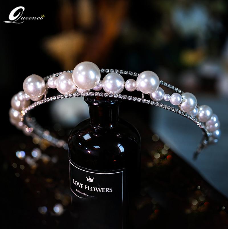 

Hair Clips & Barrettes Pearl Headband Crown Headbands For Women Vintage Accessories Tiara Wedding Accesorios Para El Cabello