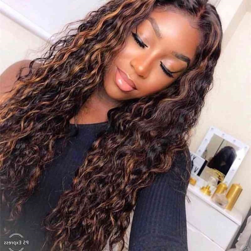 

curly Wig women's long hair high temperature filament headgear, Black