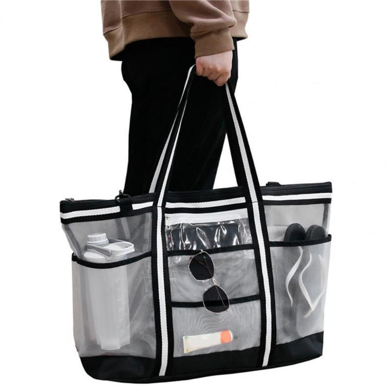 Cosmetic Bags & Cases Mesh Beach Bag Large Capacity Strong Load-bearing Unisex Family Trip Use Oversized Gym