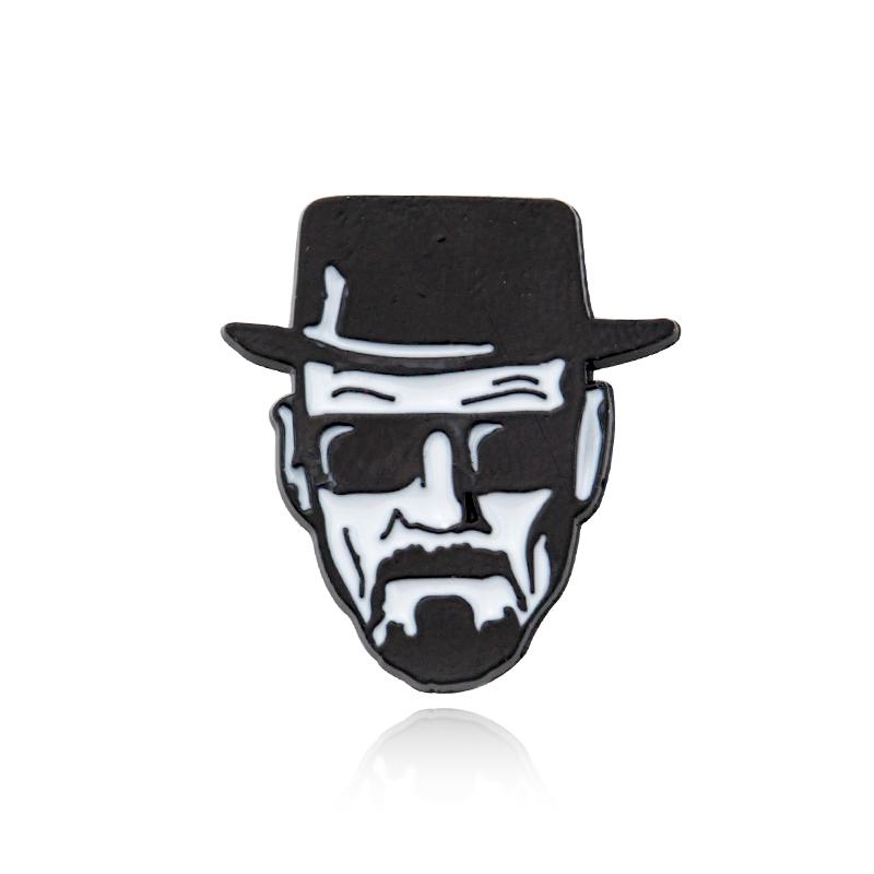 

Pins, Brooches Breaking Bad Walter White Punk Zinc Alloy Brooch Pins Backpack Pride Clothes Medal Shirt Hat Insignia Badges Men Women