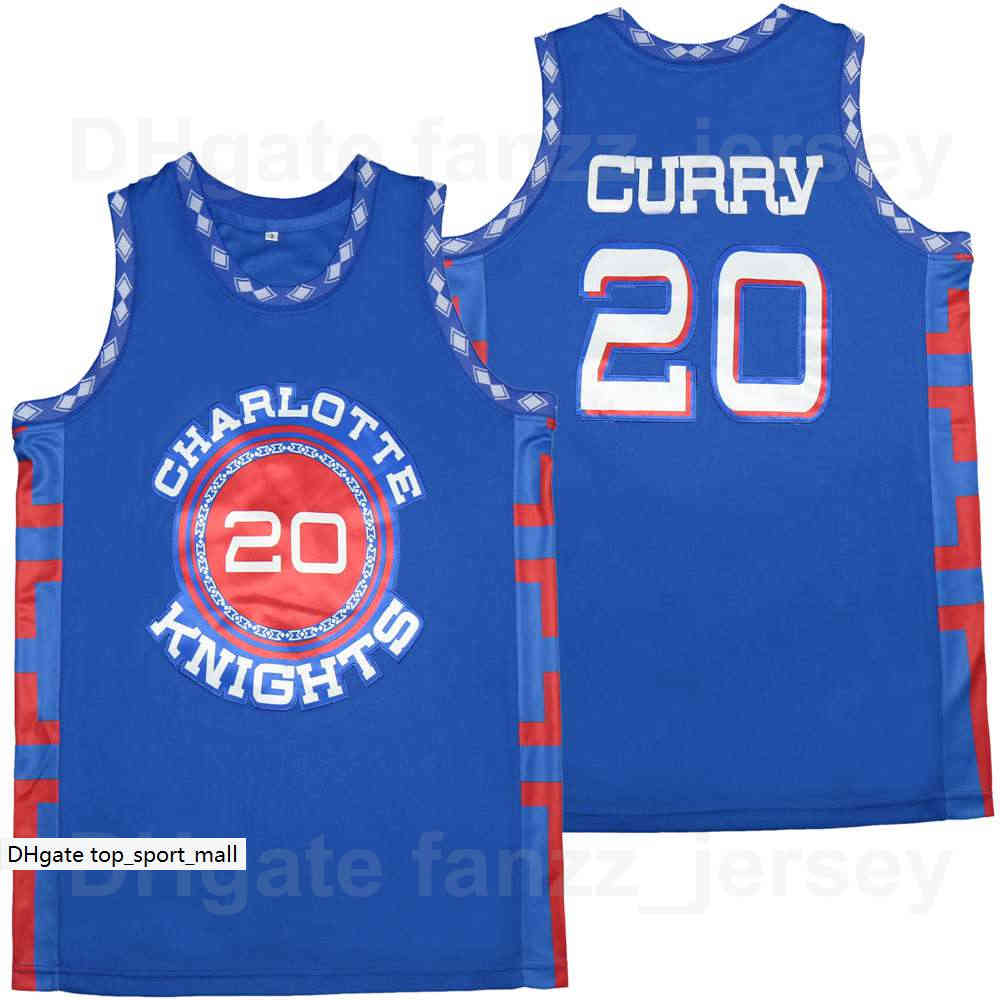 

Charlotte Christian High School Knights 20 Stephen Curry Jersey Movie Basketball Team Color Blue Hip Hop Breathable Pure Cotton HipHop For Sport Fans Men Sale, White