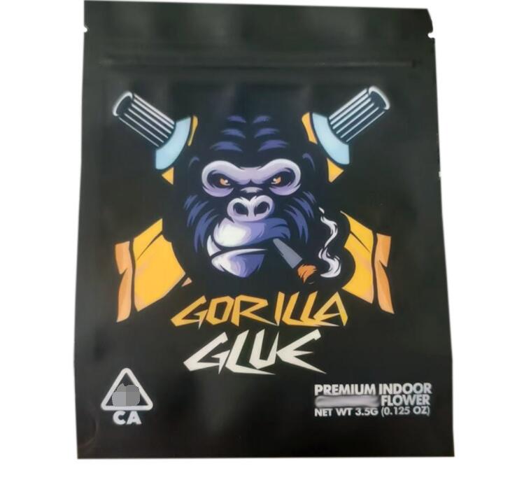 

In stock GORILLA GLUE BAG Smell packaging backwoods White runtz OG mylar bags for Dry Herb Flowers