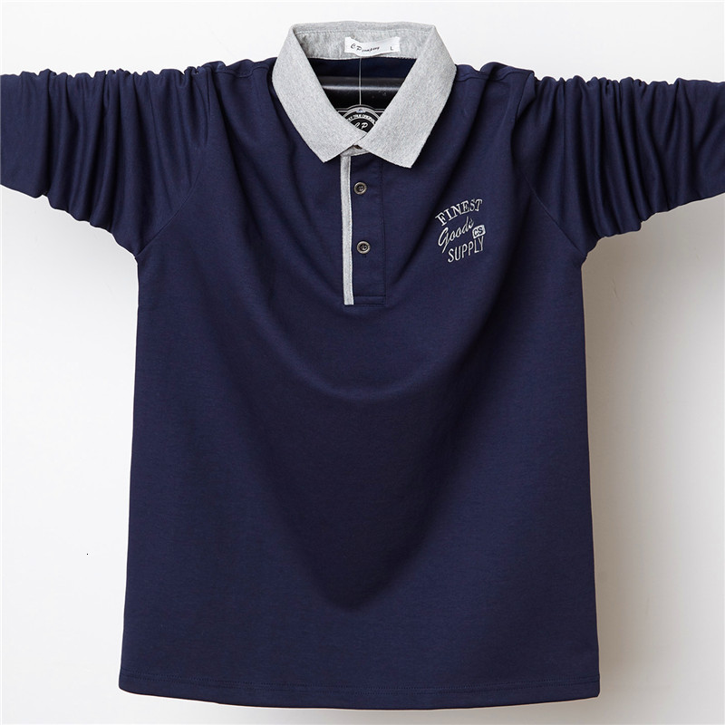 

2021 New Men Long Autumn for Men's Polo Neck Casual Embroidered Shirts Cotton Homme 5xl Big Size Whole Business Tops Shirt Tzeq, Red.