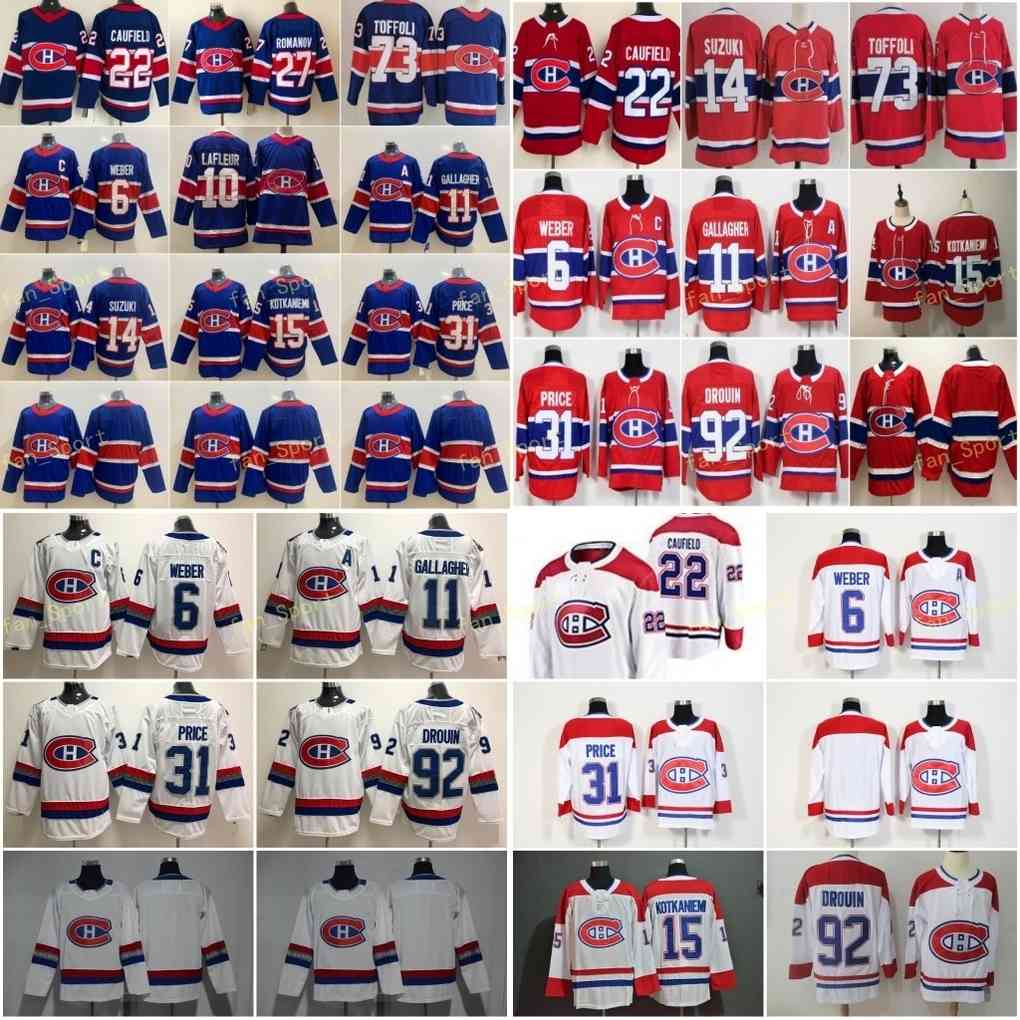 

Montreal Canadiens Jersey 22 Cole Caufield 14 Nick Suzuki 31 Carey Price 73 Tyler Toffoli 11 Brendan Gallagher 27 Romanov Reverse Retro hockey jerseys, Black;red