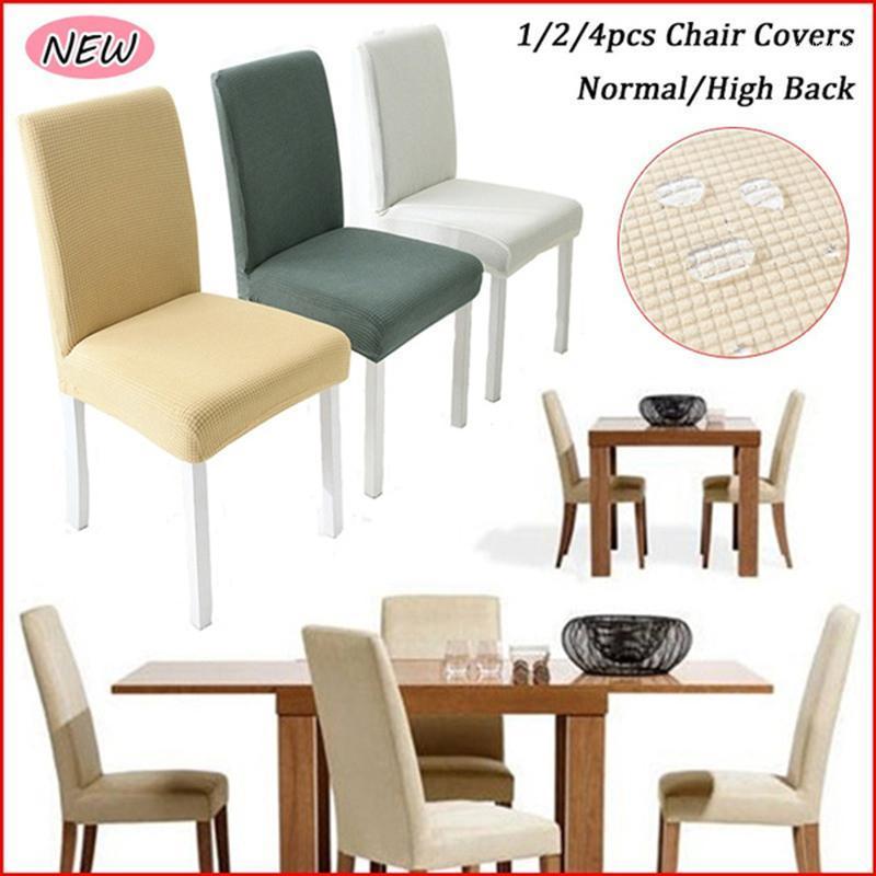 

1/2/4pcs Dining Room Chair Covers Waterproof Anti-dirty Seat Stretch Normal/High Back Protector Home Decor