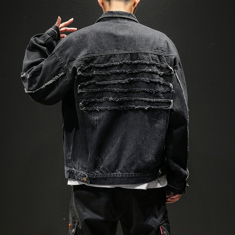 

2021 New Fashion Jeans Jackets for Denim Jacket Men Single Breasted Loose Japanese Streetwear Mens Outerwear Hip Hop Casual Clothes 9hup, Black