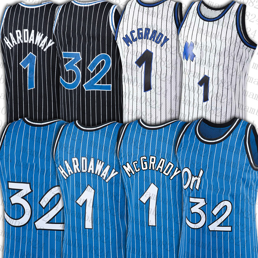 

32 Vince 15 Carter Basketball Jerseys Mcgrady 1 Tracy Hardaway Tim 1993 1994 Retro Orlando''Magic''Men Ness Jersey, Black;red