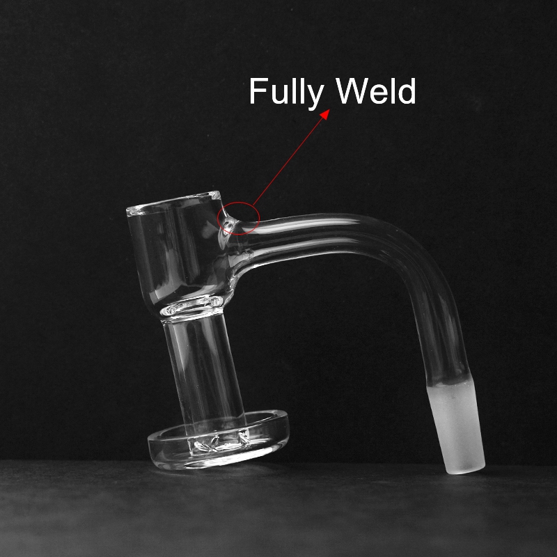

Seamless Fully Weld Quartz Banger 2mm Thick OD 20mm 10mm 14mm Male 45 90 Degree Terp Slurper Beveled Edge US Grade Weld Nails