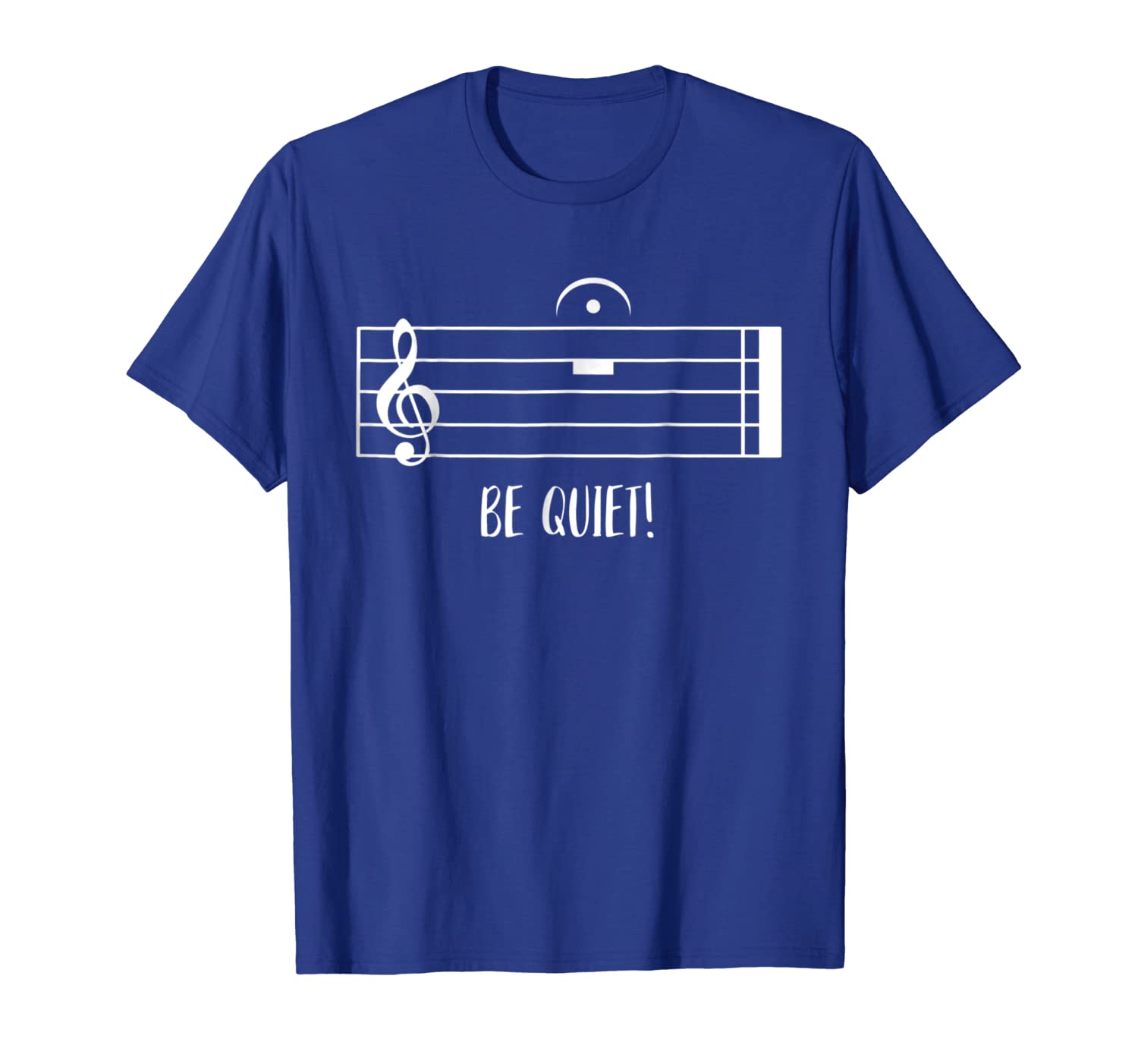 

be quiet - funny musicians sheet music pun joke t-shirt, White;black