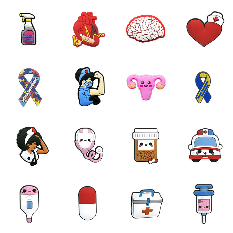 

medical nurse croc charms ribbon Soft Pvc Shoe Charm Accessories Decorations custom JIBZ for clog shoes