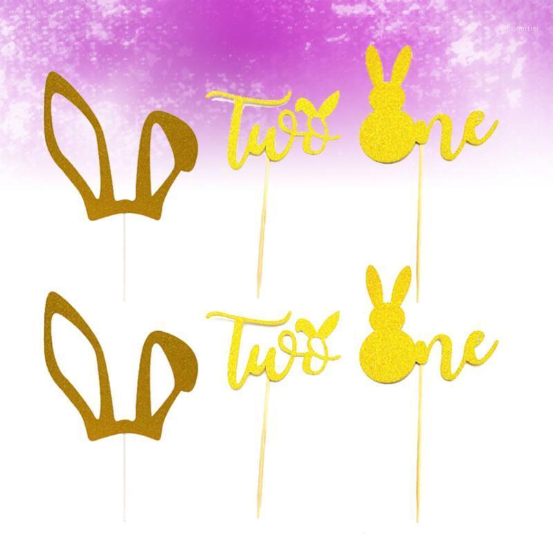 

Gift Wrap 6pcs Easter Cake Toppers Number Design Cupcake Ornament Picks Lovely Decor For Festival Party