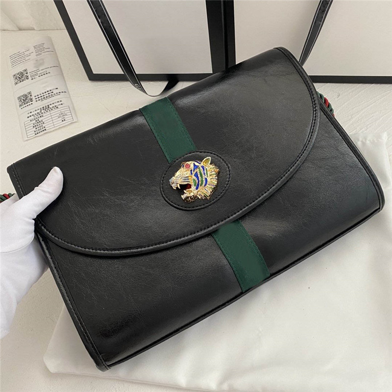 

Designer Luxury 1940 Vintage Leather File Folder Rajah Hattie Carnegie Black Shoulder Bag 564697 Size 32.5*21*6cm 3JOS, Don't pay it