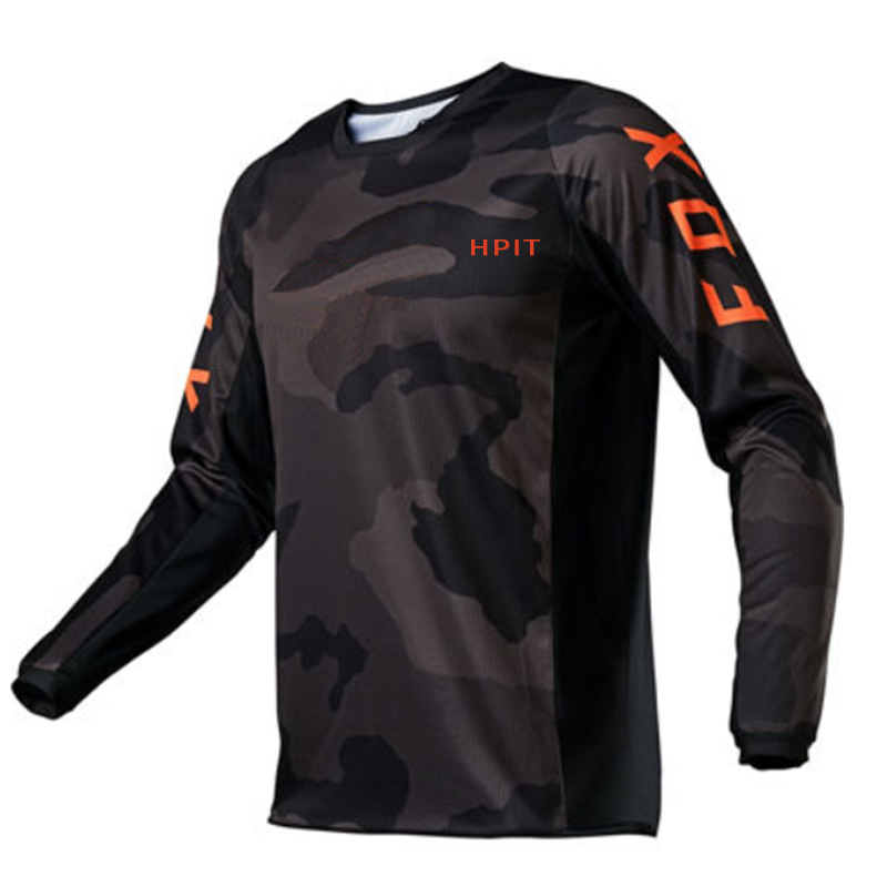 

2021 Men's Downhill Jerseys Hpit Mountain Bike Shirts Offroad DH Motorcycle Jersey Motocross Sportwear Racing Bike, Red