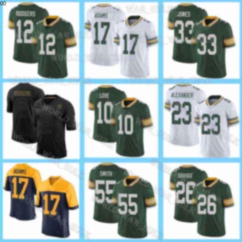 

Green Bay Football Packers Jersey 12 Aaron Rodgers 33 Aaron Jones 17 Davante Adams 23 Jaire Alexander 15 Bart Starr Love Custom, Custom men (baozhuanggong)