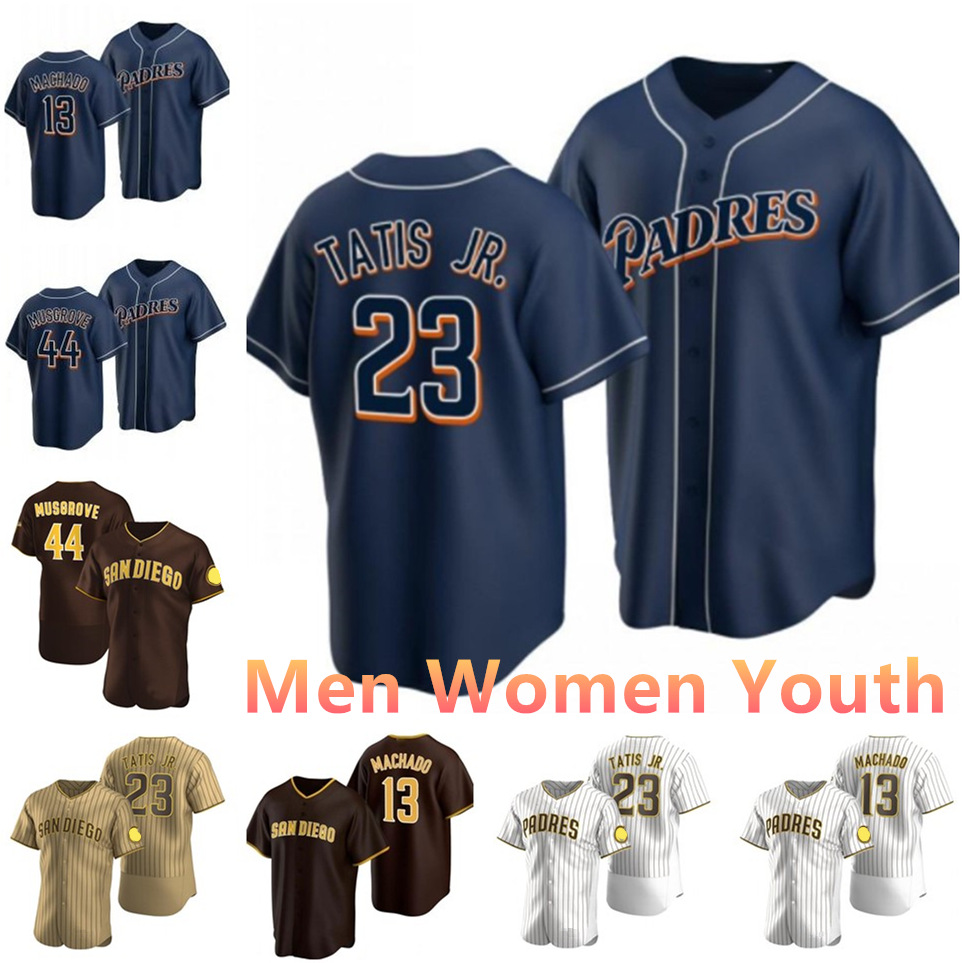 

2021 Custom 44 Joe Musgrove 23 Fernando Tatis Jr. jersey 13 Manny Machado 9 Jake Cronenworth 19 Tony Gwynn 29 Dinelson Lamet Baseball Jerseys, Color 8