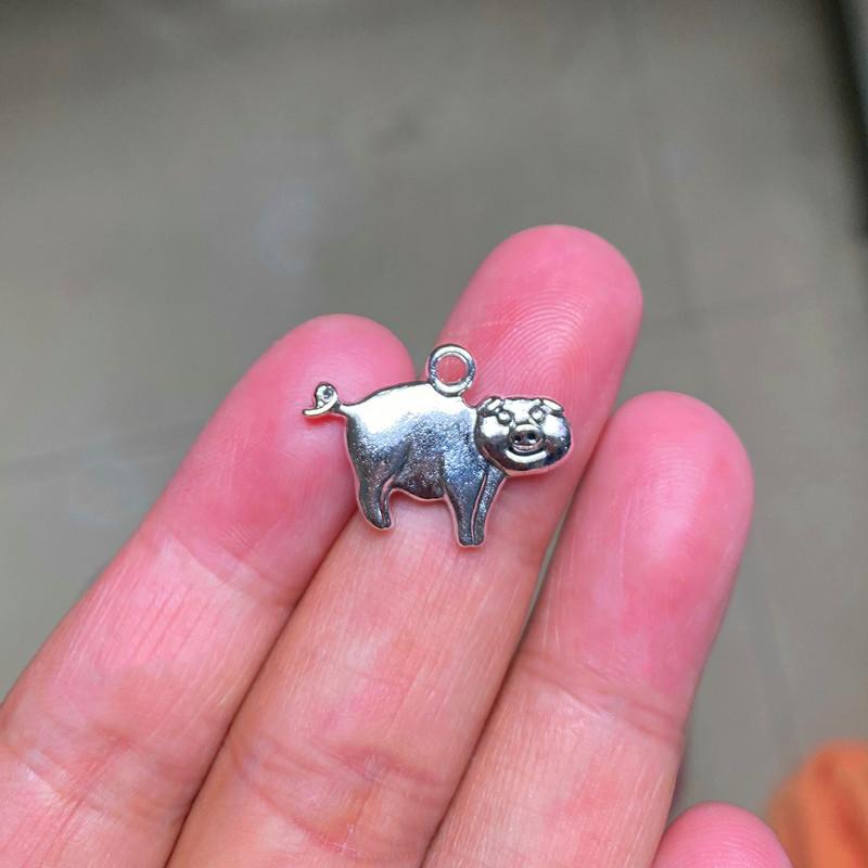 

Charms 118pcs 22x16mm Pig Connector Pendants Jewelry Making DIY Men's WomenNecklace Bracelet Handmade Crafts Accessories, Bronze;silver