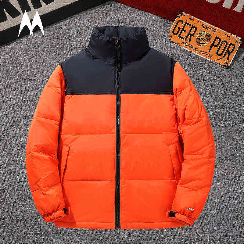 

2021 Casual Down Jacket Men Winter Thicken Parka Coat Fashion Stand Collar Patchwork Puffer Coats Mens Korean Jackets Streetwear Y1103, Nyys8802navy