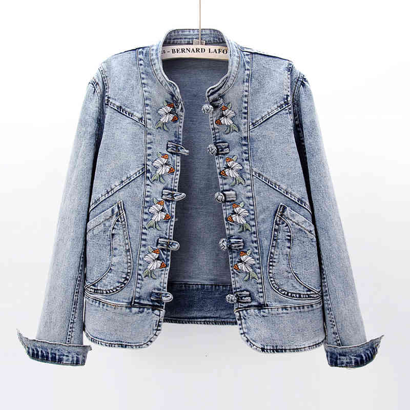 

Women' Jackets jean jacket embroidered Chinese female style, spring fall , fashion, all styles, short, retro, cowboy jacket, women' a539 X8O8, 1# shoe box