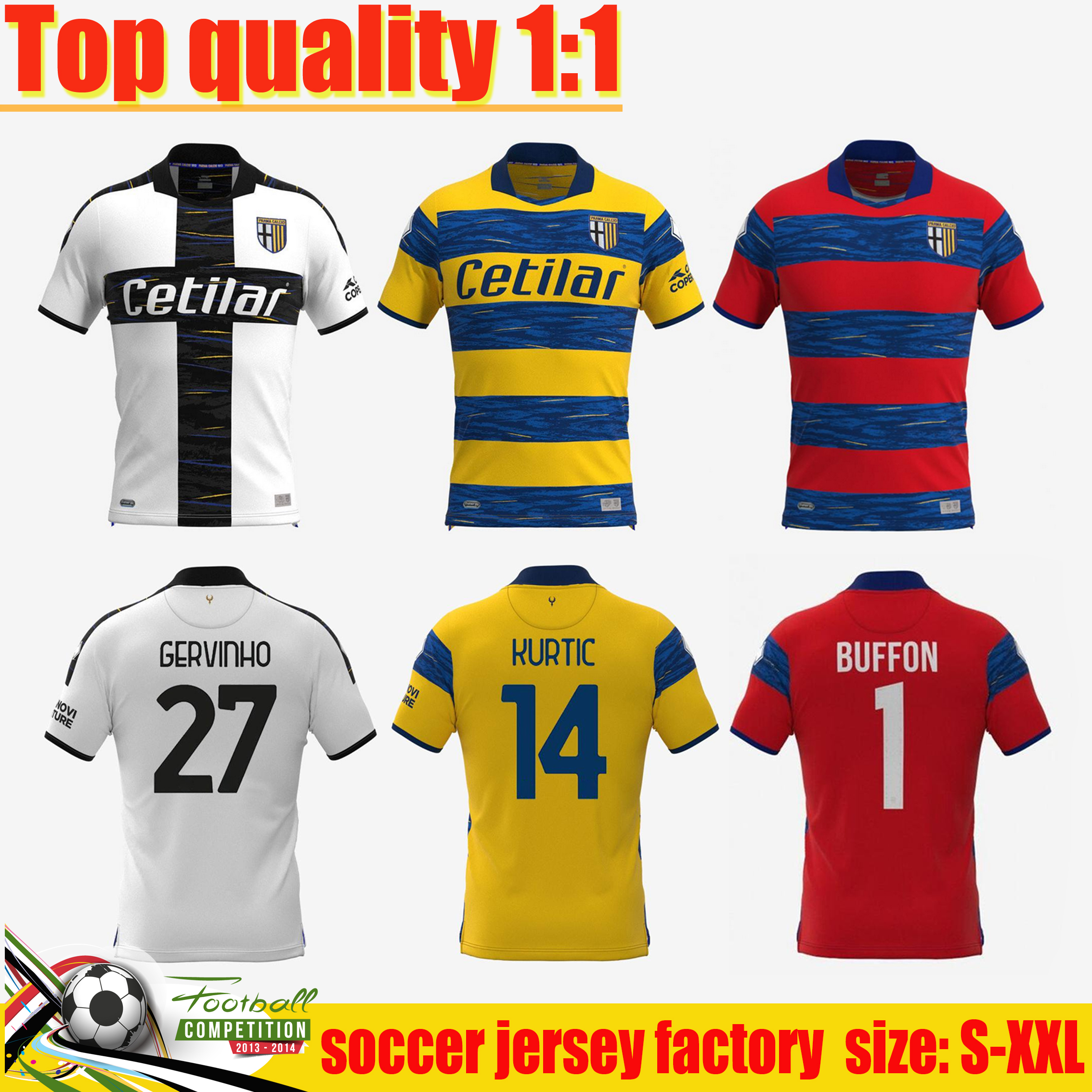 

21 22 Parma Calcio soccer jerseys 2021 2022 Home Away Goalkeeper 1913 Retro Darmian Gervinho Inglese Kucka Karamoh men Football shirts maillot de futol, 2122 gk+patch