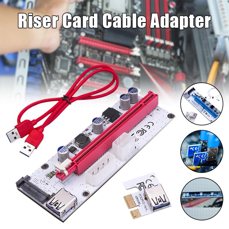 

PCI-E PCI Express Riser Card 1x To 16x USB 3.0 Cables Data Cable Adapter SATA 4Pin IDE Molex 6 Pin For Mining H- Computer & Connectors