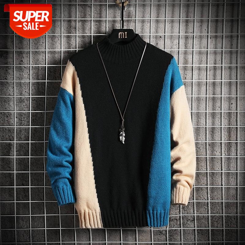 

Men'S Sweaters Autumn Winter Clothes 2020 Pull OverSize 5XL 6XL 7XL Korea Style Casual Standard Pullovers #oz50, White;black