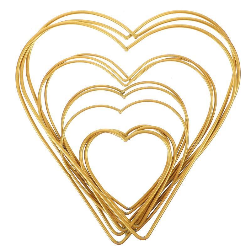 

12pcs Heart-shaped Iron Ring Decorative Iron Loop Chic Dream Catcher Loop, Gold