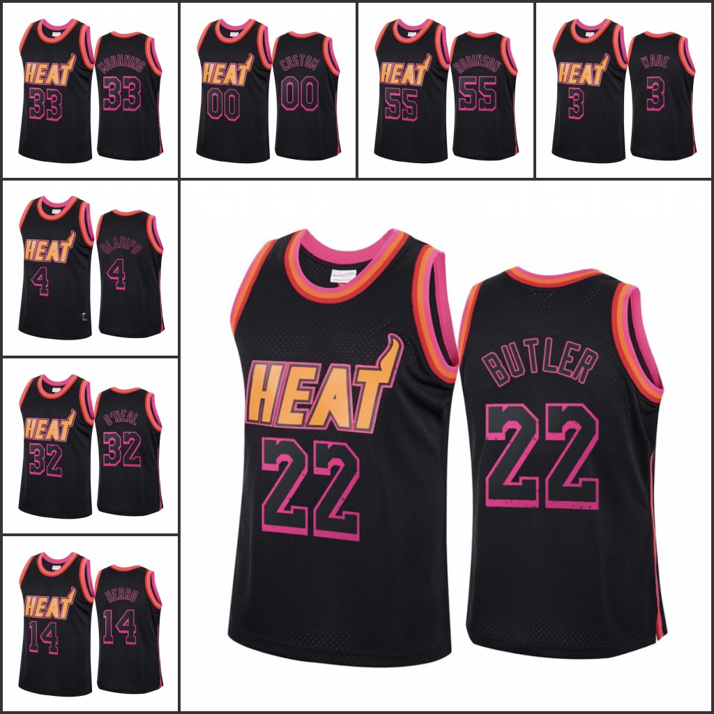 

Men MiamiHeatDwyane Wade Tyler Herro Jimmy Butler Duncan Robinson Alonzo Mourning CustomHWCBlack Rings Collection Jersey