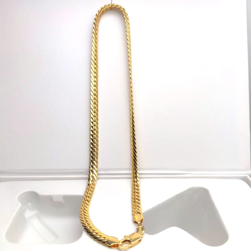 Colliers Men Femmes 10 mm de large Miami Snake Cuban Link Collier Gold Color Color Hop Hop Bijoux chaînes épaisses grosses