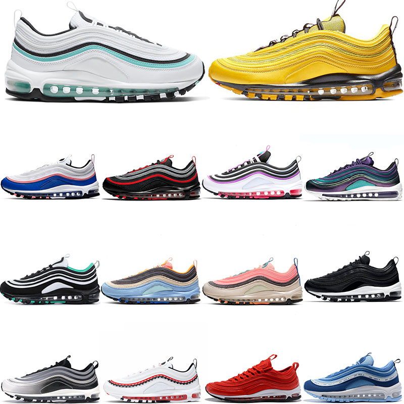 hot men running shoes women 97 Aurora Green black white Blue Pink Lands Bred Bright Citron Clear Emerald Corduroy Pack Court Purple sneakers