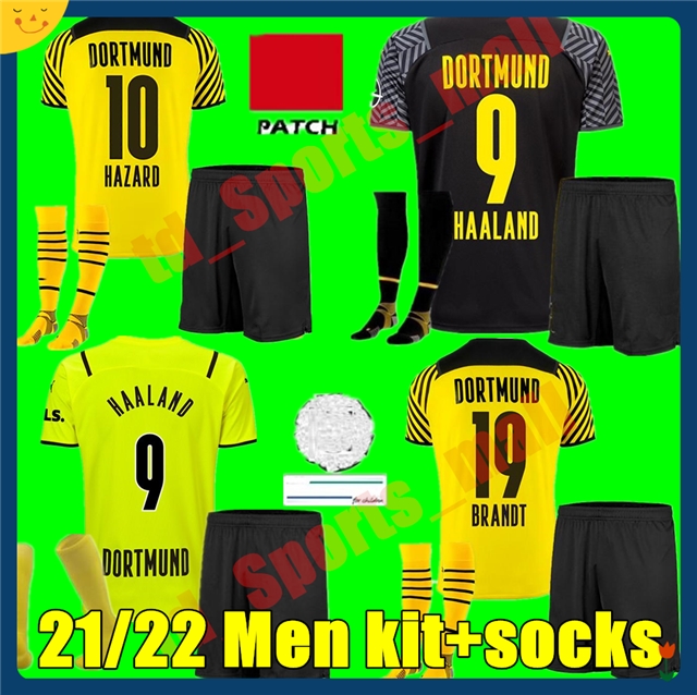 

21 22 new adult kit HAALAND REUS home away 3rd soccer jersey BVB 2021 2022 Men kits HAZARD BELLINGHAM SANCHO HUMMELS BRANDT football shirts, Away+socks