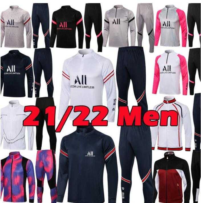 

2021 2022 messi soccer tracksuit psgs MBAPPE jacket futbol Men Long sleeves Survetement sets Hommes Sportswear Adult men training suits, Real madrid 21 22 white
