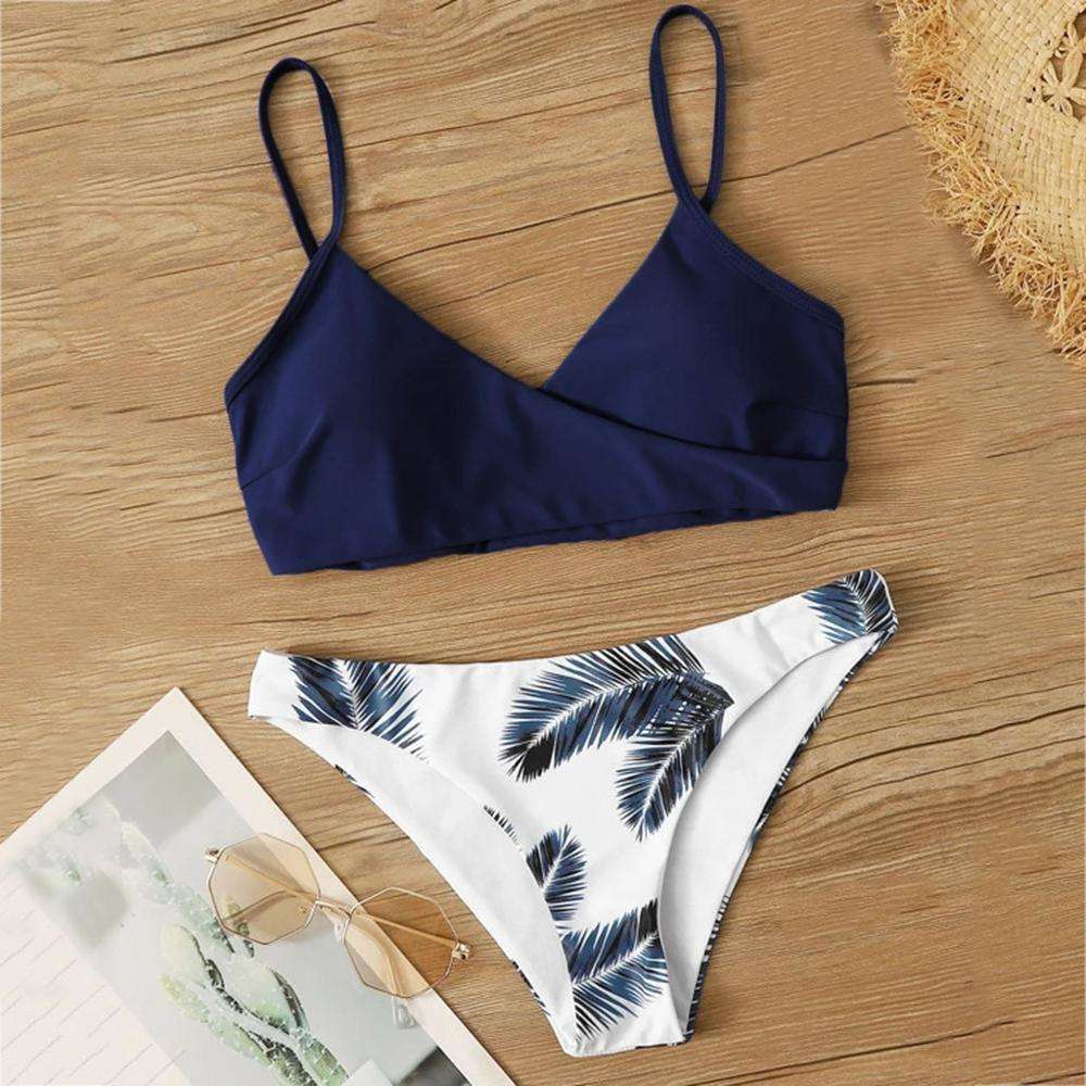 

Bikini Set Women Floral Random Print Push-Up Swimsuit Beachwear Padded Swimwear Separate Two Piece Brazilian Bathing Suit &jw, White;black